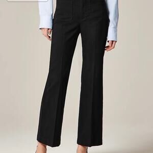 NWT J.Crew Wide Leg Charley Kickout Pants, Black, Size 29